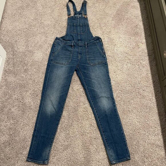 Old‎ Navy Womens Denim Overalls Skinn Size 0 90's Vtg Style y2k 2000 - Picture 1 of 9